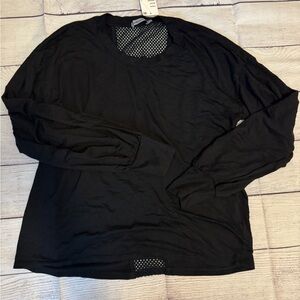 Women's Redhaute Black Long Sleeve Women's Top with Mesh Back